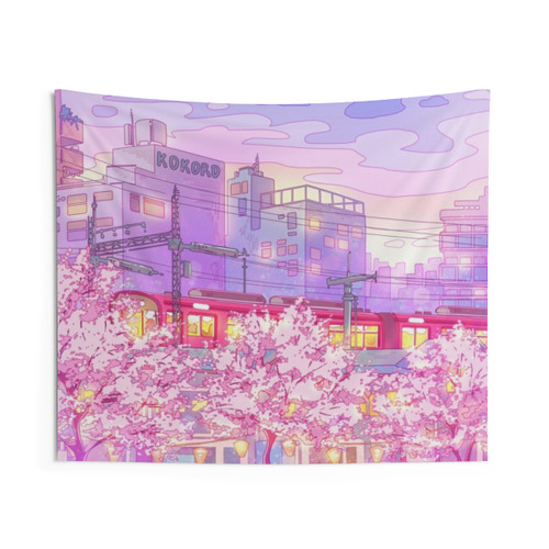 Tokyo City and Sunset Tapestry