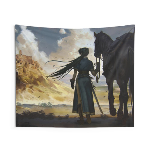 Anime Fantasy Fortress Tapestry Wall Hanging