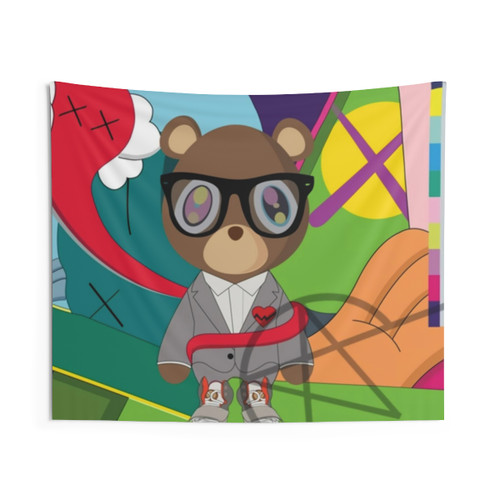 Vintage Bear and Heartbreak Tapestry Wall Hanging