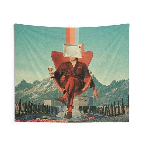 Vintage Surreal Tapestry - Enemy by Frank Moth