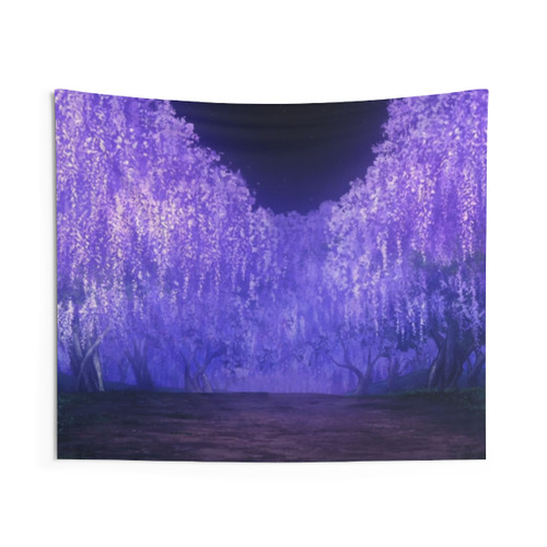 Wisteria Anime Lavender Purple Forest Tapestry
