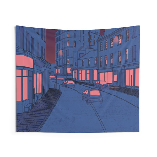 Vibrant City Lights Tapestry