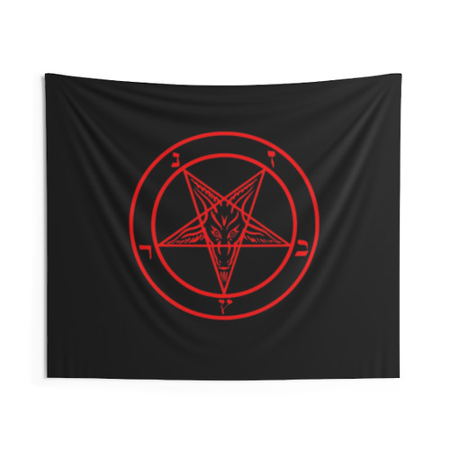 Inverted Pentagram Baphomet Goat Tapestry