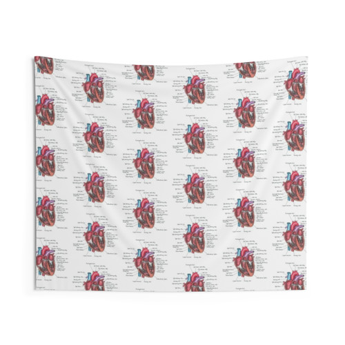 Anatomical Heart Illustration Tapestry Wall Art