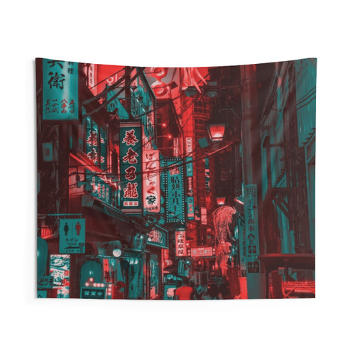 Anime Japan Street Tapestry - Futuristic Cyberpunk Art