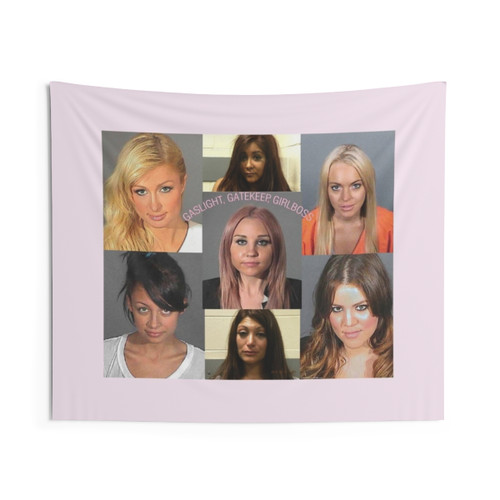 GIRLBOSS Mugshot Tapestry for Y2K and 2000s Decor