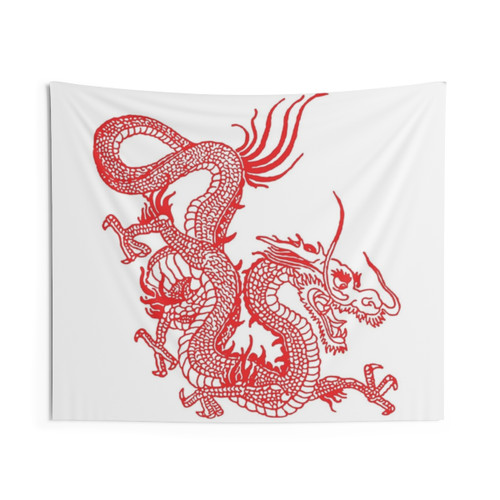 Red Chinese Dragon Tapestry