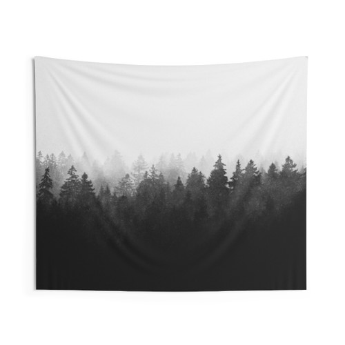 Misty fairytale wilderness forest tapestry