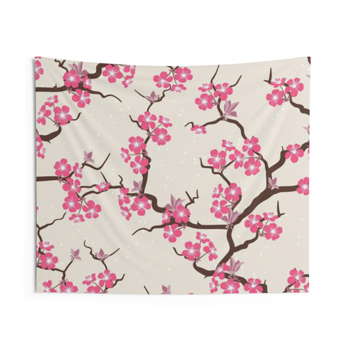 Sakura Flowers Tapestry - Japanese Cherry Blossom Wall Hanging