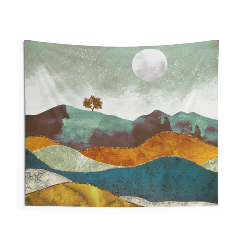 Night Fog Tapestry - Nature Landscape Wall Art