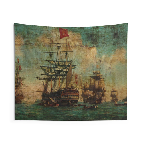 Vintage sailboats romantic tapestry wall hanging