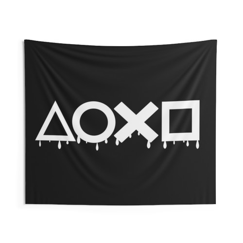 Playstation Themed Black and White Tapestry