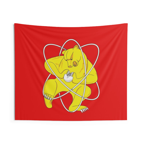 Bear Splitting Atom Zheleznogorsk Flag Tapestry