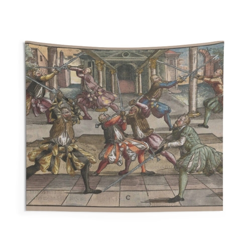 Renaissance Sword Tapestry featuring Joachim Meyer's High Guard