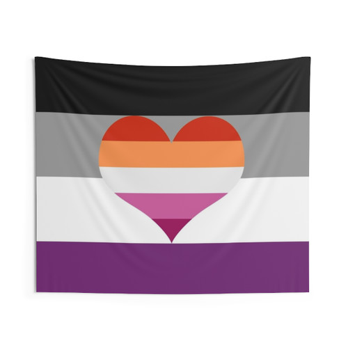 Asexual & Lesbian Pride Flag Tapestry