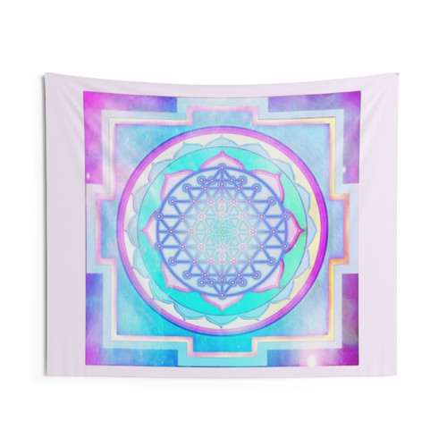 Sattva Sri Yantra Mandala 2 Tapestry - Sacred Geometry Design
