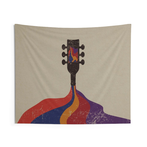 Psychedelic guitar and wine tapestry