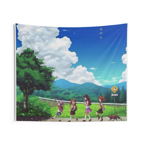 Non Non Biyori Anime Tapestry - Cute Manga Character Wall Art