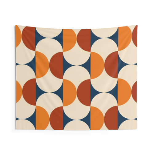 Mid-Century Retro 60s Beans Capsules Pattern Tapestry