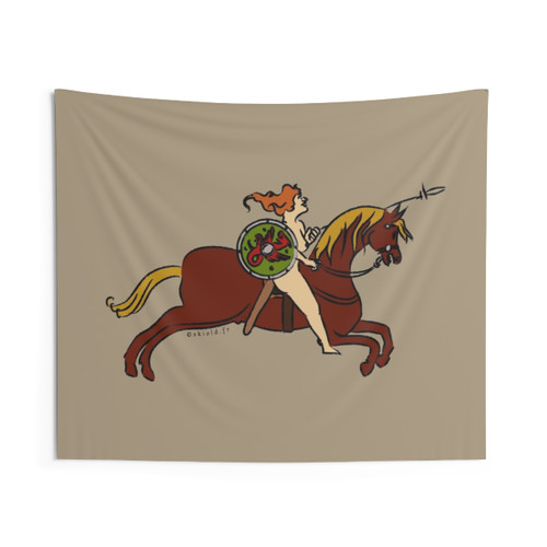 Valkyrie Shieldmaiden Tapestry Art