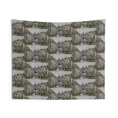 Bayeux Tapestry Wall Art - Coffee-Toned Cityscape Painting