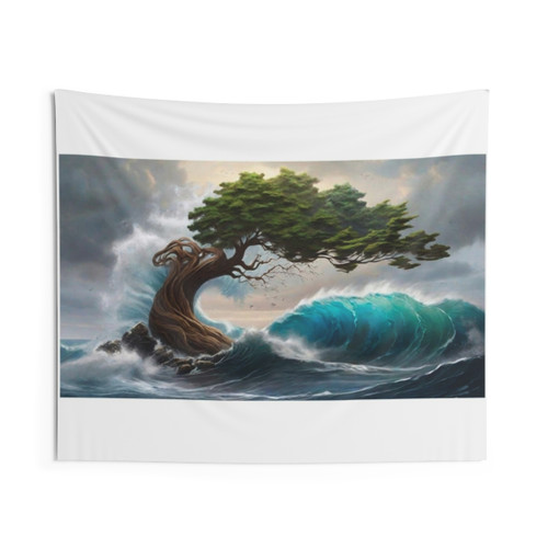 Great Wave of Trees Tapestry Wall Hanging