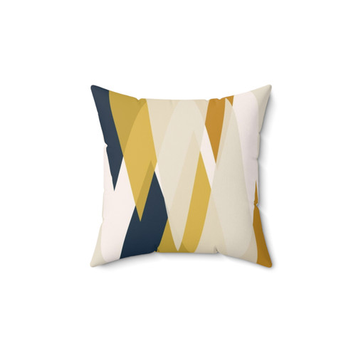 Geometric Minimalist Mustard and Navy Throw Pillow