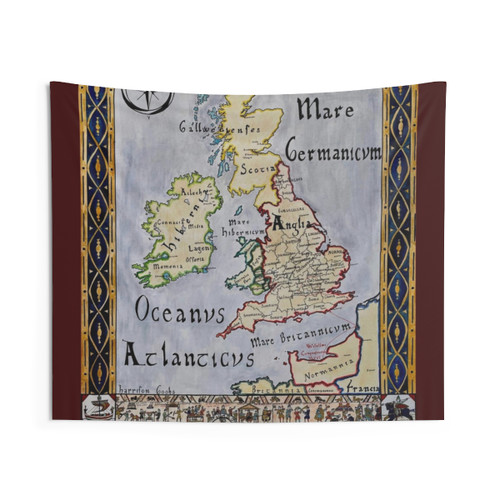 Norman England 1066 Tapestry Featuring William the Conqueror Map