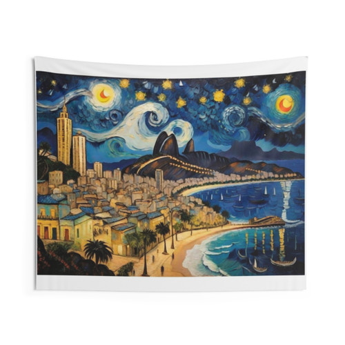 Starry Night in Rio de Janeiro Tapestry