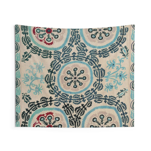 Antique Ferghana Suzani Tapestry from Northeast Uzbekistan