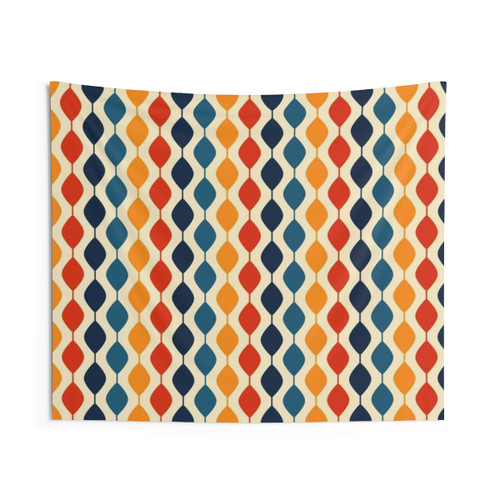Retro 1970s Mid-Century Modern Pattern Tapestry