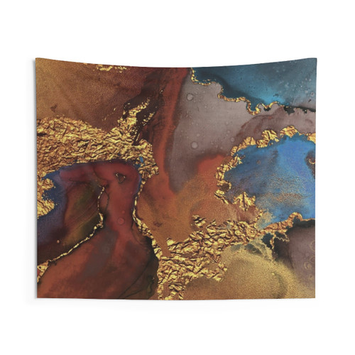 Stylish Girly Trend Autumn Ink Faux Marble Texture Tapestry