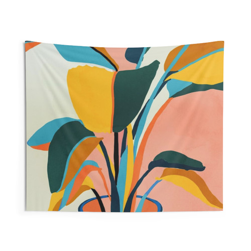 Colorful Botanical Tapestry Wall Hanging
