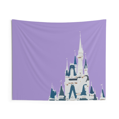 Pastel Lilac Disney Castle Tapestry