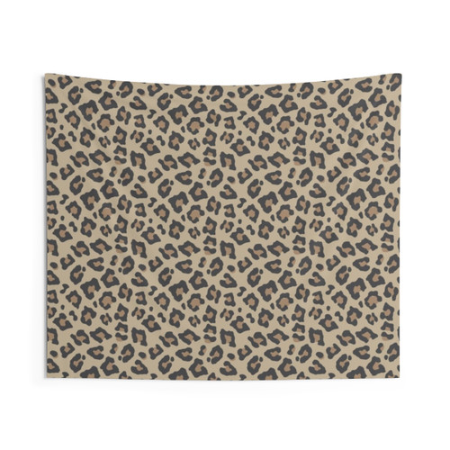 Neutral Leopard Print Tapestry for Boho Bedroom Decor