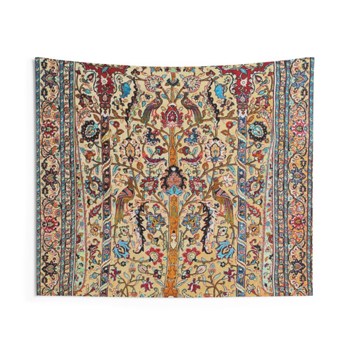 Antique Silk Persian Carpet Tapestry