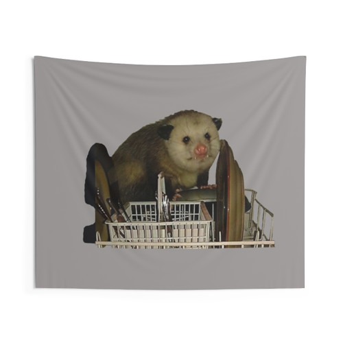 Dishwasher Opossum Meme Tapestry
