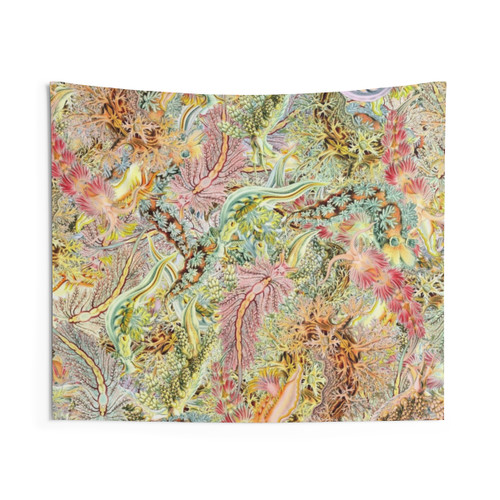 Nudi Dance Vintage Nudibranch Pattern Tapestry