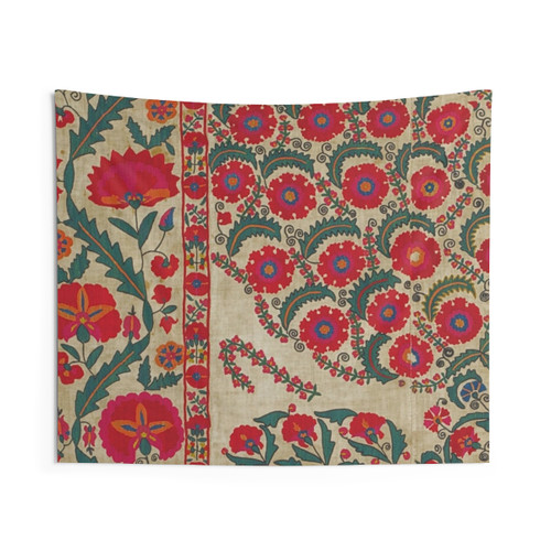 Vintage Bohemian Suzani Tapestry Wall Hanging