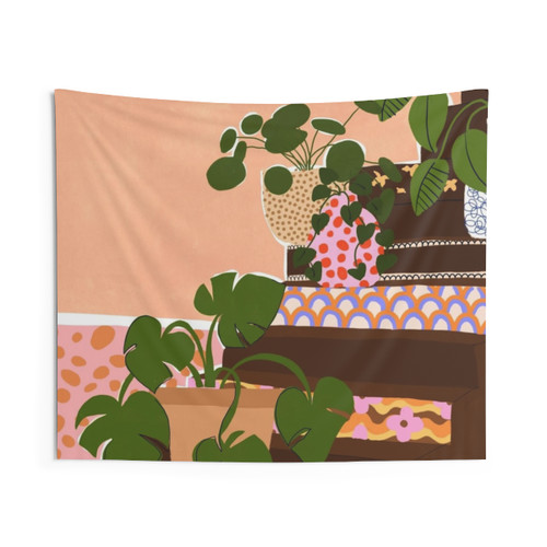Bohemian Stairs II Botanical Tapestry