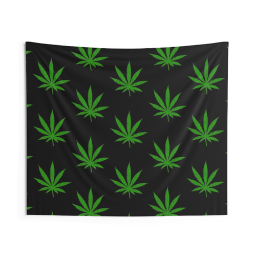 Vibrant Marijuana Leaf Tapestry Wall Hanging