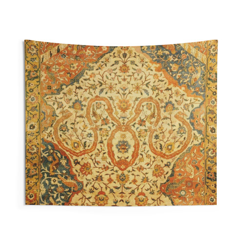 Antique Indian Rug Print Tapestry Wall Hanging