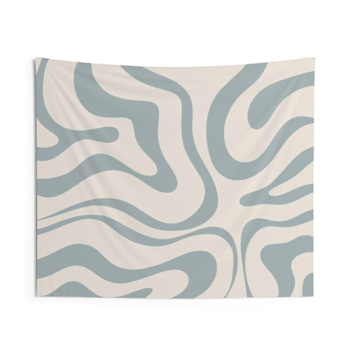 Modern Abstract Tapestry with Retro Liquid Swirl Pattern