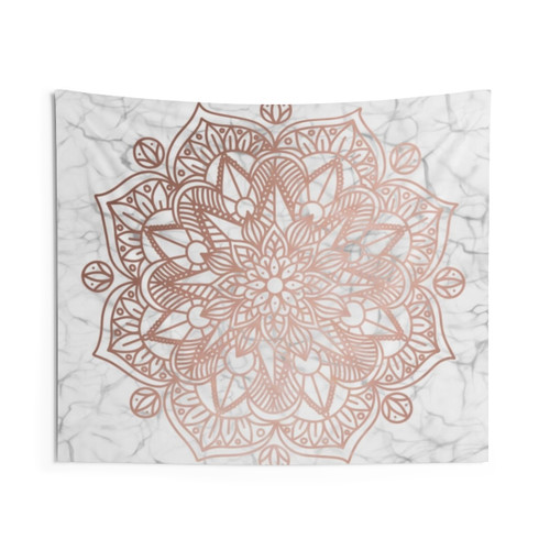 Rose Gold Mandala Boho Tapestry