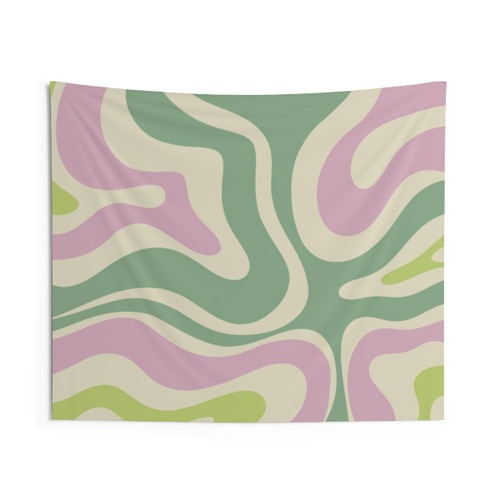 Modern Abstract Pastel Swirl Tapestry