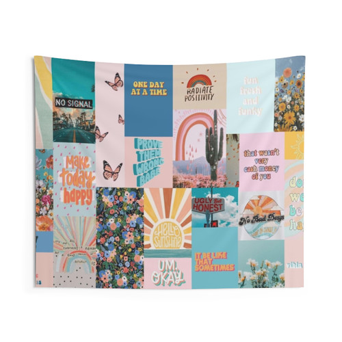 Pastel Aesthetic Collage Tapestry