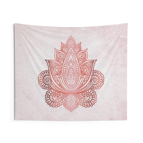 Rose Gold Lotus Tapestry