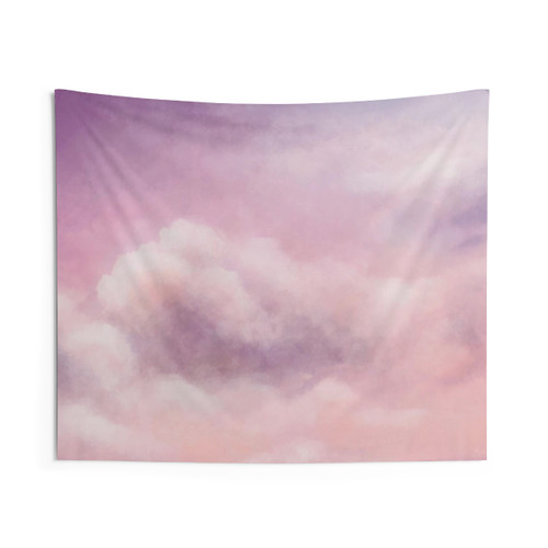 Dreamy Pastel Pink Clouds Tapestry Wall Hanging