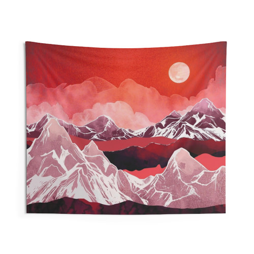 Scarlet Glow Landscape Tapestry