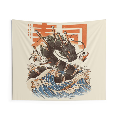 Anime Dragon Sushi Tapestry Wall Art